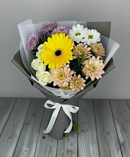 Букет цветов из:  Розы, Герберы и Хризантемы в Ладожской