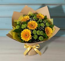 Букет цветов из:  Герберы и Хризантемы в Ладожской