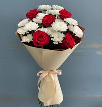 Букет цветов из:  Розы и Хризантемы в Ладожской