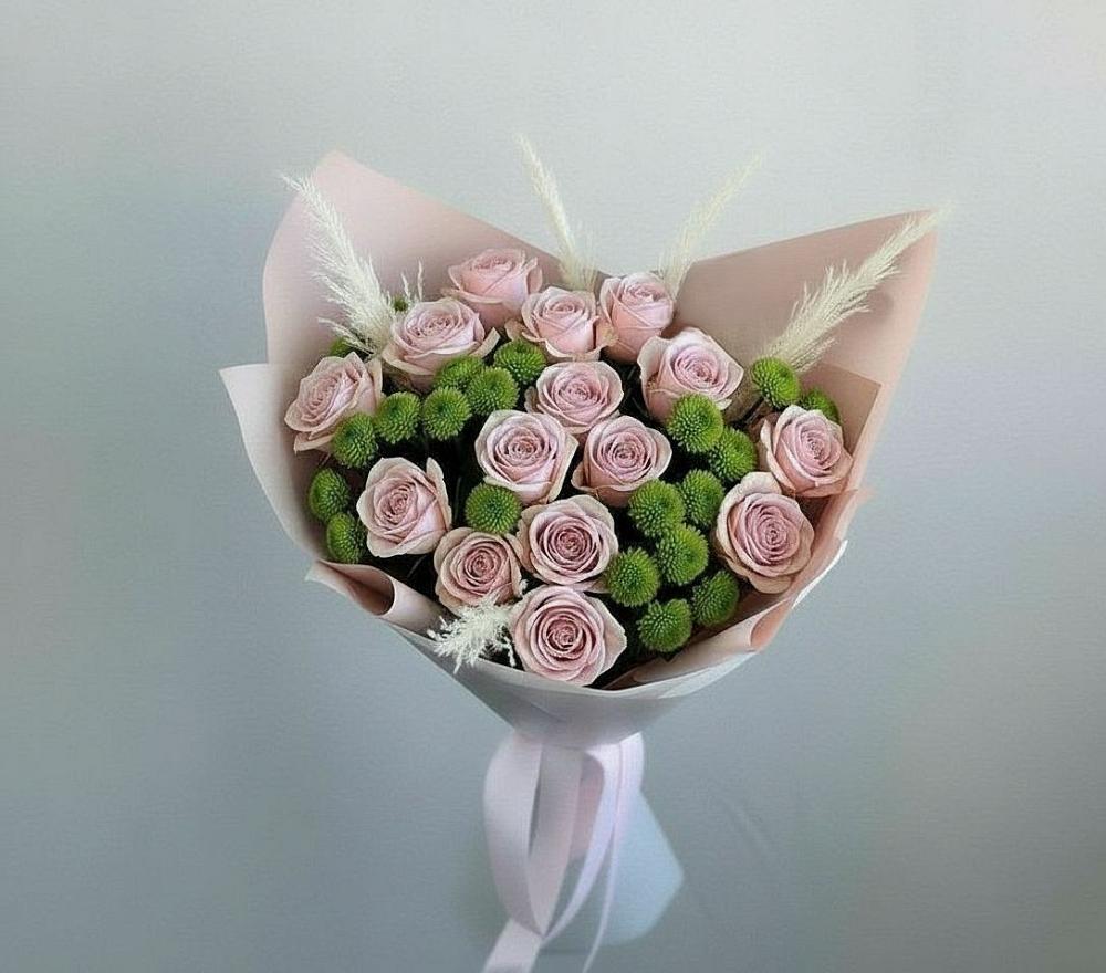 Букет цветов из: Розы и Хризантемы в Ладожской