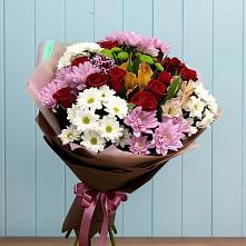 Букет цветов из:  Розы, Хризантемы и Альстромерии #REPLACE_PRED# Ладожской