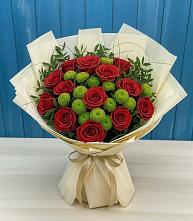 Букет цветов из:  Розы и Хризантемы в Ладожской