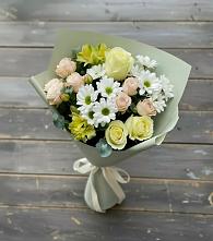 Букет цветов из:  Альстромерии, Розы и Хризантемы в Ладожской