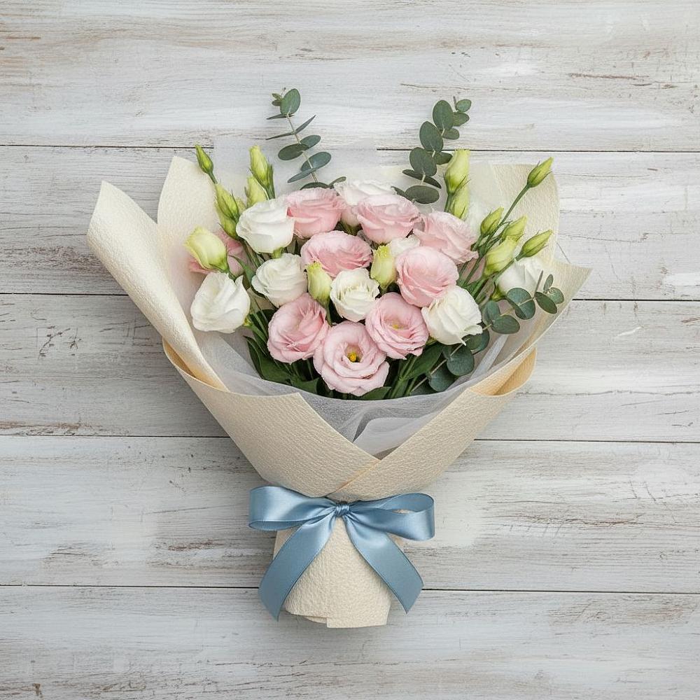 Букет цветов из: Лизиантусы в Ладожской